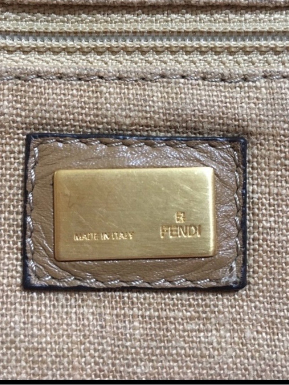 Fendi Tan & Brown FF Logo Tote Bag - Picture 14 of 16